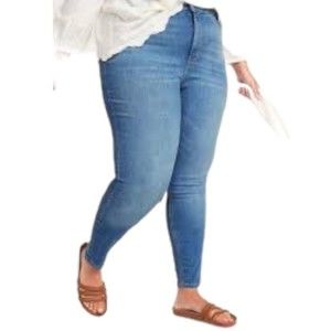 Old Navy Jeans High-Waisted Rockstar Super-Skinny Blue Plus Size 24